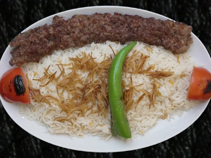Kebab mit Reis
